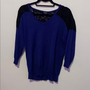 Torrid Navy blue and black lace sweater size 2
